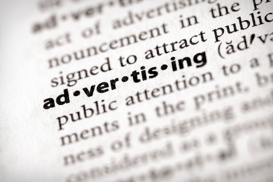 Selective focus on the word "advertising". Many more word photos in my portfolio...